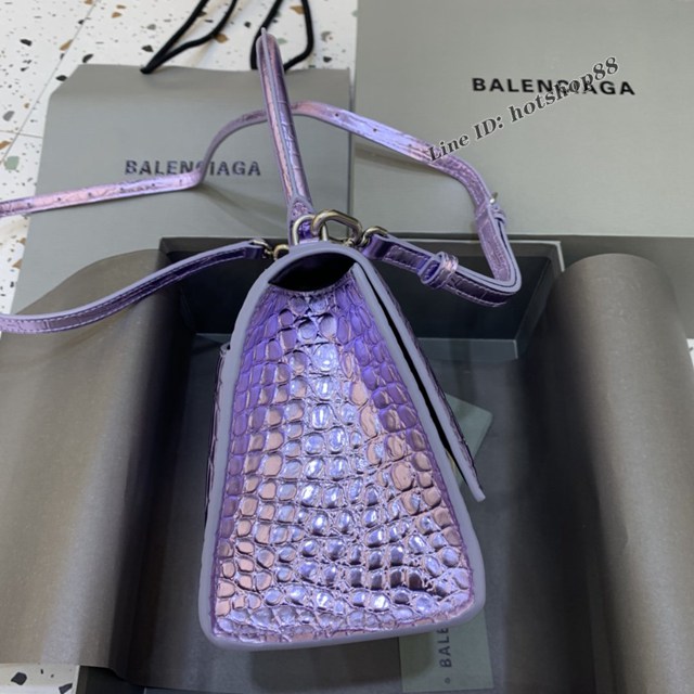 Balenciaga專櫃新款小號手提肩背女包原單沙漏包 巴黎世家星紫色沙漏包 fyj1422